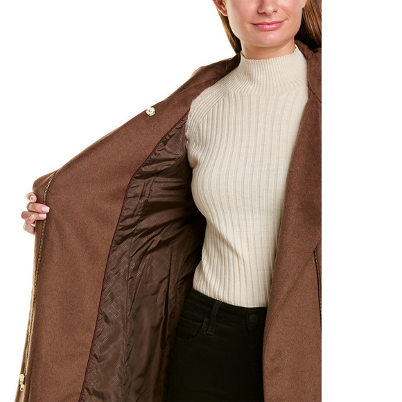 Cole Haan Tie-Waist Wool-Blend Wrap Coat - Picture 3 of 5